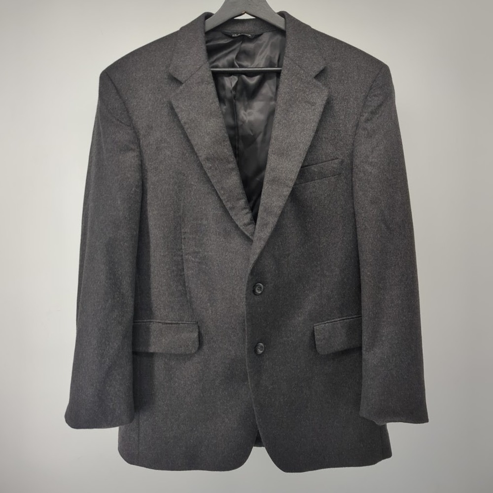 Jos A Bank 42R 100% Cashmere Blazer Sport Coat Charcoal Gray 2 Button Men Jacket